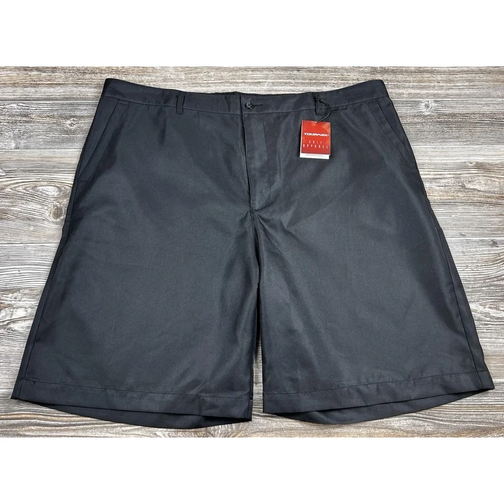NWT Tourmax Size 42/9 Men's Black Golf‎ Shorts Flat Front  Chino Casual Resort